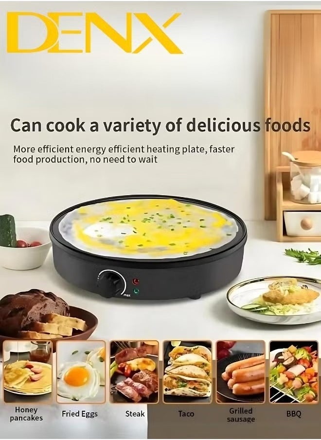 Denx Crepe Pancake Maker, Adjustable Temperature Control | 1000W - Image 2