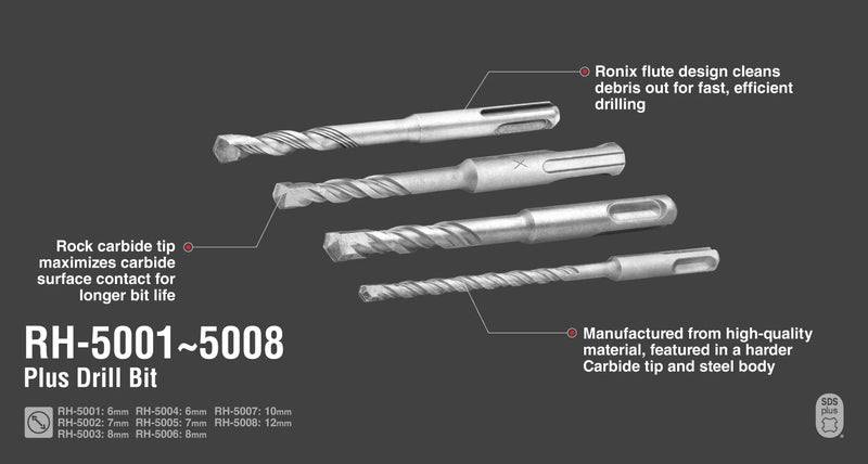 RONIX SDS Plus Drill Bit 12x160 mm-40Cr - Image 2