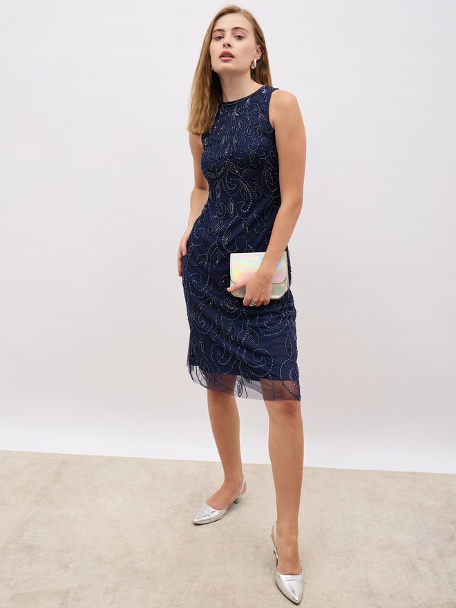 Styli Beaded Sleeveless Dress - Image 1