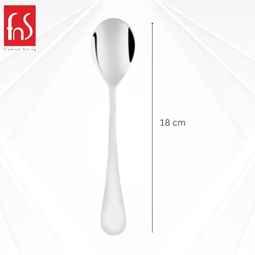 FnS Victoria Food Grade Safe Stainless Steel Round Handle Dinner Spoon -Set of 6 Spoons for Home, Dining and Kitchen - Image 3