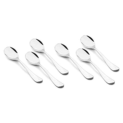 FnS Victoria Food Grade Safe Stainless Steel Round Handle Dinner Spoon -Set of 6 Spoons for Home, Dining and Kitchen - Image 1
