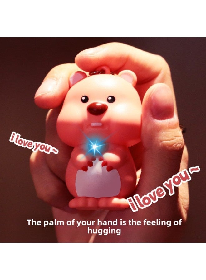 Little Beaver Ruby Vocal Luminous Necklace Pendant Keychain Pendant Toy Valentine's Day Gift TikTok Red-Color:Little Beaver Ruby  - Image 5