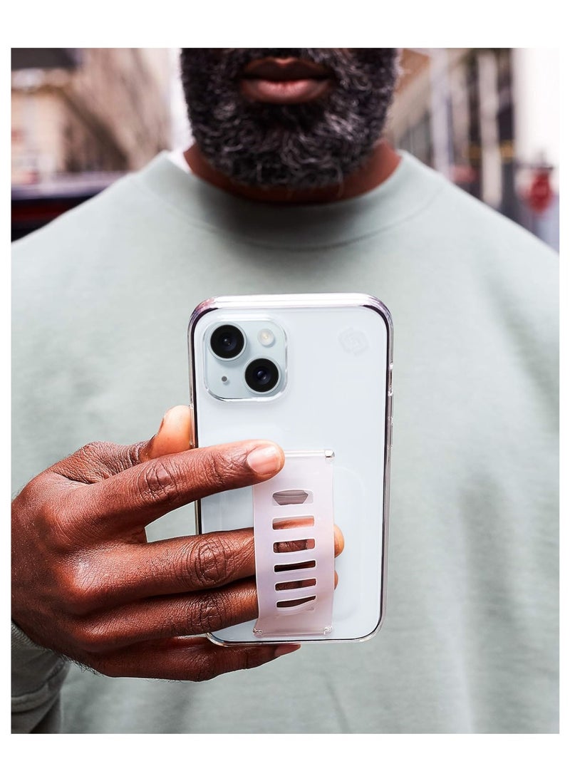 Grip2u - جراب خلفي واقي من Grip2u Boost Slim Grip Band لهاتف Apple iPhone 15 Plus مع تقنية الحماية من السقوط والتوافق مع الشحن اللاسلكي - شفاف - Image 1