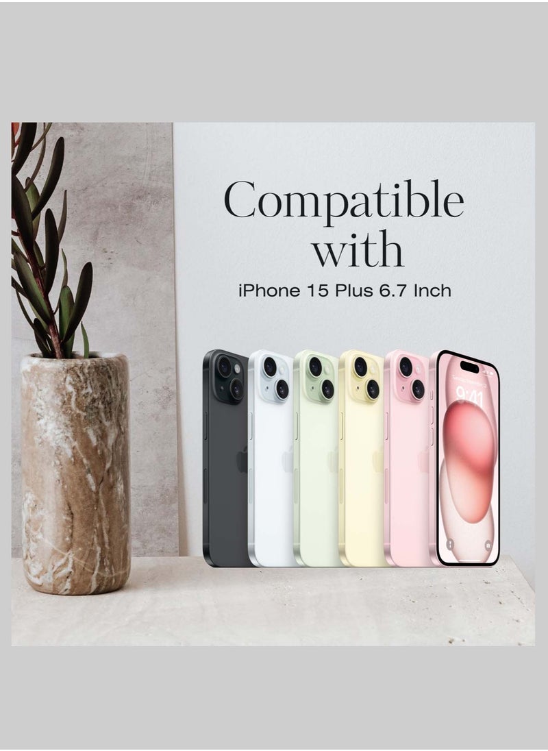 Grip2u - جراب خلفي واقي من Grip2u Boost Slim Grip Band لهاتف Apple iPhone 15 Plus مع تقنية الحماية من السقوط والتوافق مع الشحن اللاسلكي - شفاف - Image 1