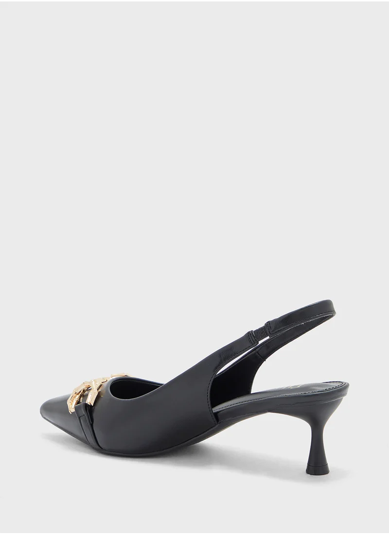 ELLA Horsebit Trim Detail Sling Back Pump