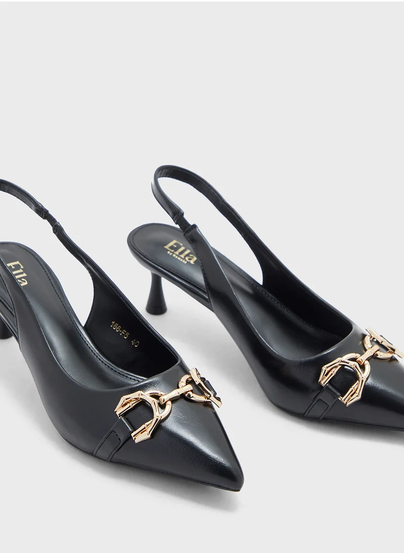 ELLA Horsebit Trim Detail Sling Back Pump