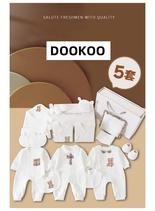 DOOKOO 23PCS Newborn Baby Gift Set, Newborn Layette Gift Set for Boys and Girls, Babies Essential Clothes Accessories with Baby Blanket, 100% Premium Cotton, for Spring Summer Autumn Winter - Image 2