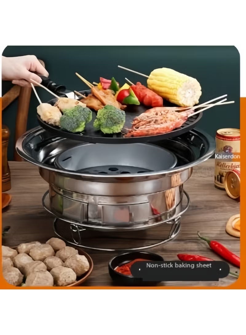 Portable Stainless Steel Barbecue Stove With Grill Net Mini Charcoal BBQ For Outdoor Camping - Image 1