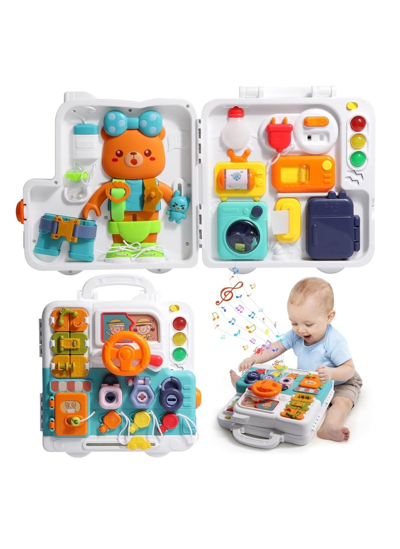 UKR UKR 30 Activities Interactive Toy Busy Book Montessori Learning Educational Developmental Busy Board Toy for Toddlers Lights Sound Motor Skills  - Image 1
