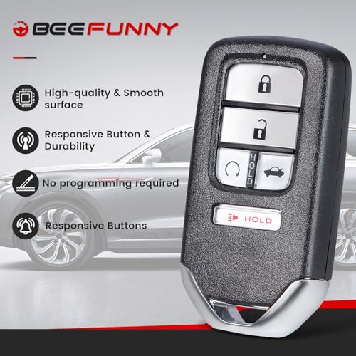 Beefunny Replacement Remote Keyless Entry Key Fob for Honda Accord 2018 2019 2020 2021 Insight 2019 2020 2021 FCC ID:CWTWB1G0090 PN: 72147-TVA-A21 72147-TVA-A01 5Buttons 433.92MHz FSK 4A Chip - Image 5