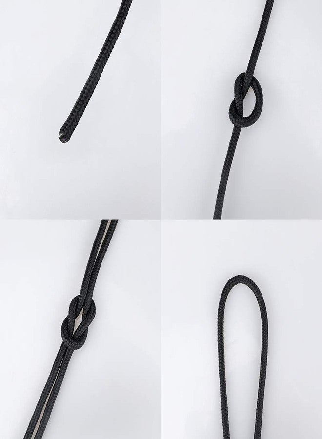 جيجاكرافت حبل نايلون أسود من jijAcraft بقطر 6 مم: حبل غسيل سميك من النايلون بطول 30 مترًا، حبل متين مجدول للتعليق، حبل شديد التحمل للحديقة، الأرجوحة، رحلات التخييم، تجهيزات السفن - Image 3