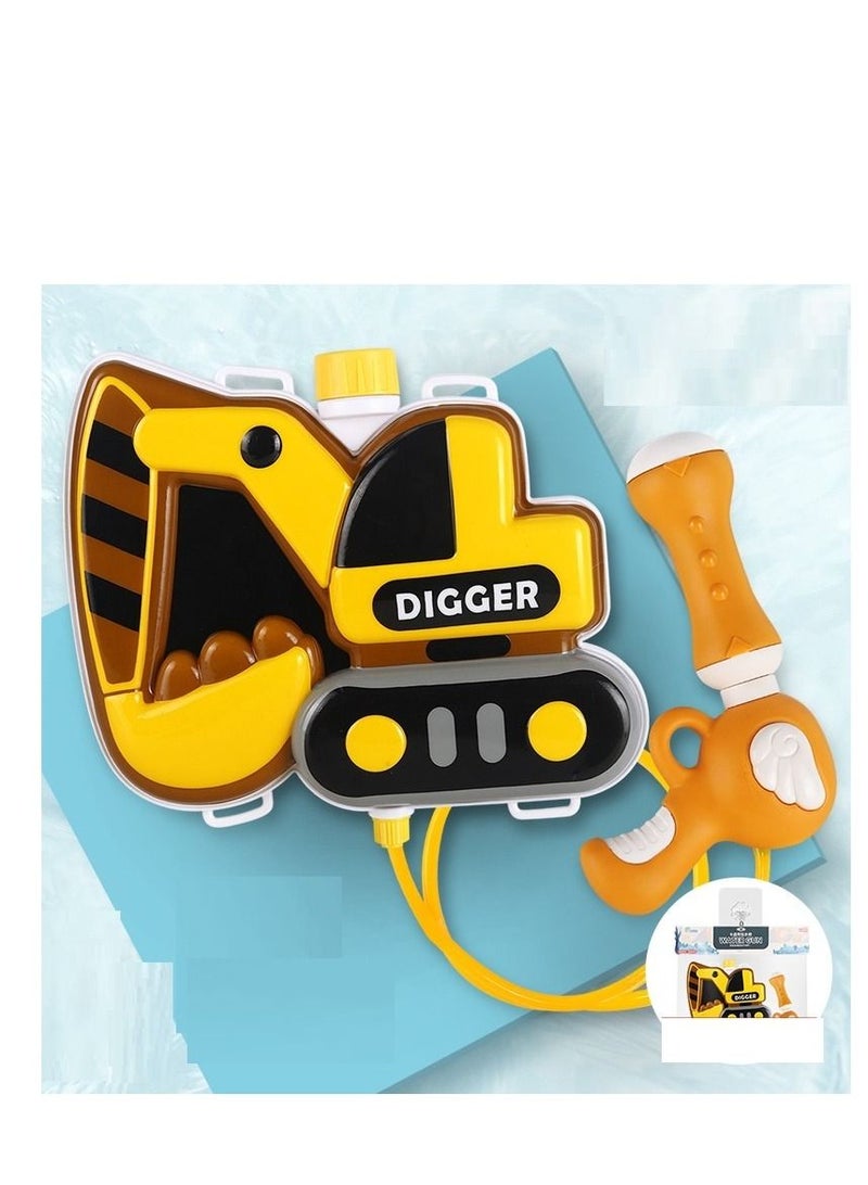 Y&D Children'S Water Gun, Cartoon Excavator,Backpack Gun With 2.5L Large Capacity Tank And Adjustable Strap, Summer Swimming Pool, Beach, Outdoor Toys, Spray Toys（Yellow）  - Image 1