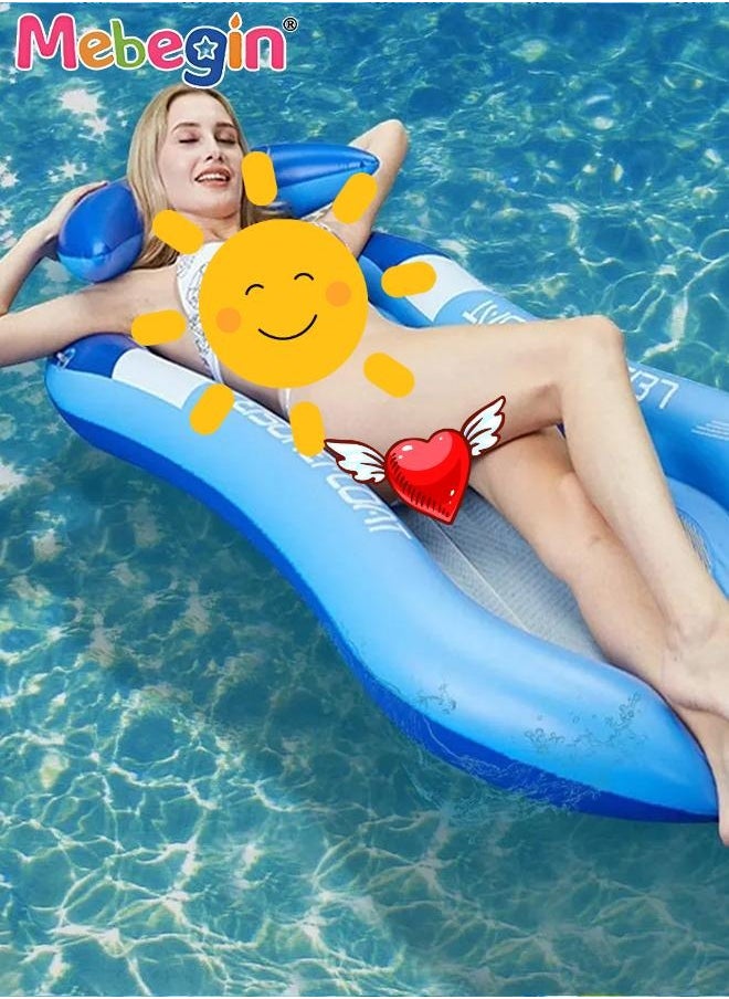 Giant Inflatable Pool Float 160*90cm, Inflatable Pool Floats, Inflatable Raft for Summer, Giant Pool Lounger, Pool Accessories, Lake Floats Pool Toys, Summer Fun for Pool, Lake, Beach Party Blue  - Image 5
