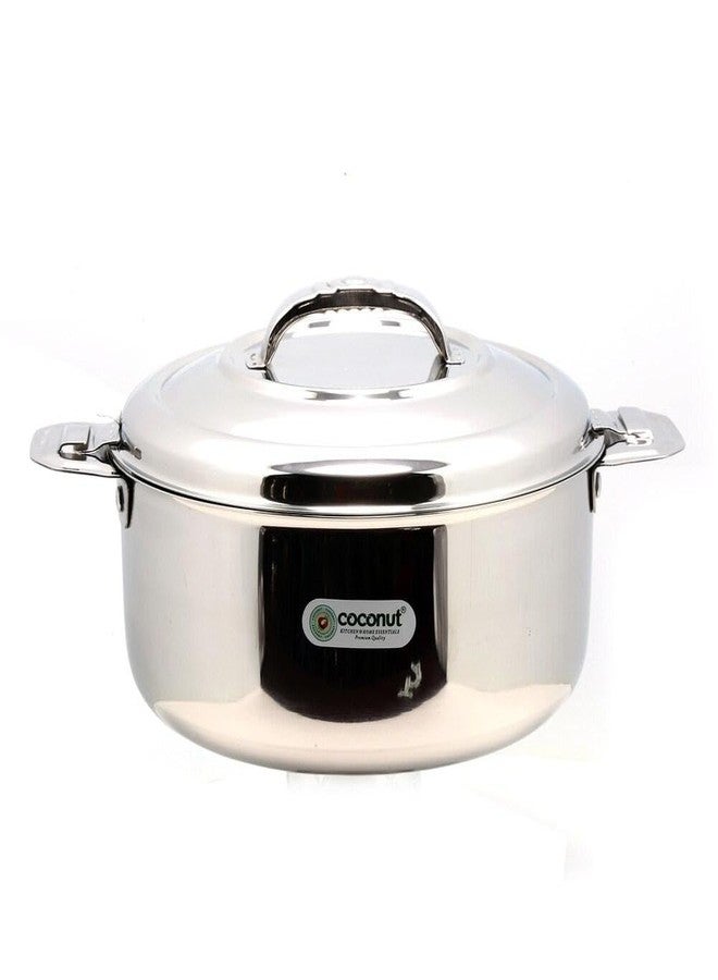 كوكونات طاجن جوز الهند من الفولاذ المقاوم للصدأ | جدار مزدوج مع غطاء فولاذي | يحافظ على الطعام ساخنًا وطازجًا لساعات | صندوق تقديم متين ومقاوم للصدأ | مثالي للشاباتي والأرز والكاري - وحدة واحدة - Image 1