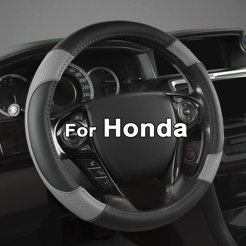 GIANT PANDA Steering Wheel Cover for Honda Civic20062015CRZ Insight S2000 GrayBlackSmall Size