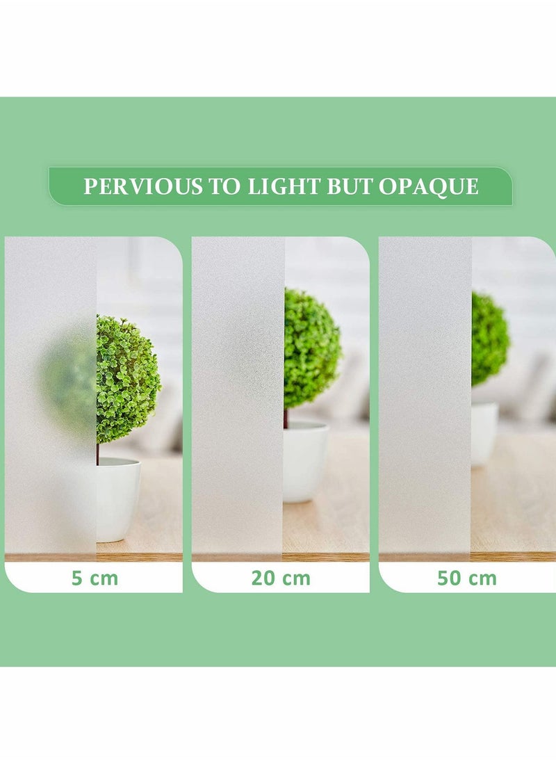 KASTWAVE Privacy Window Films, Self Adhesive Frosted Opaque Glass, for Bathroom Door, Decorative Stickers, UV Blocking Heat Control Coverings, Home Office, Front Door  - Image 4