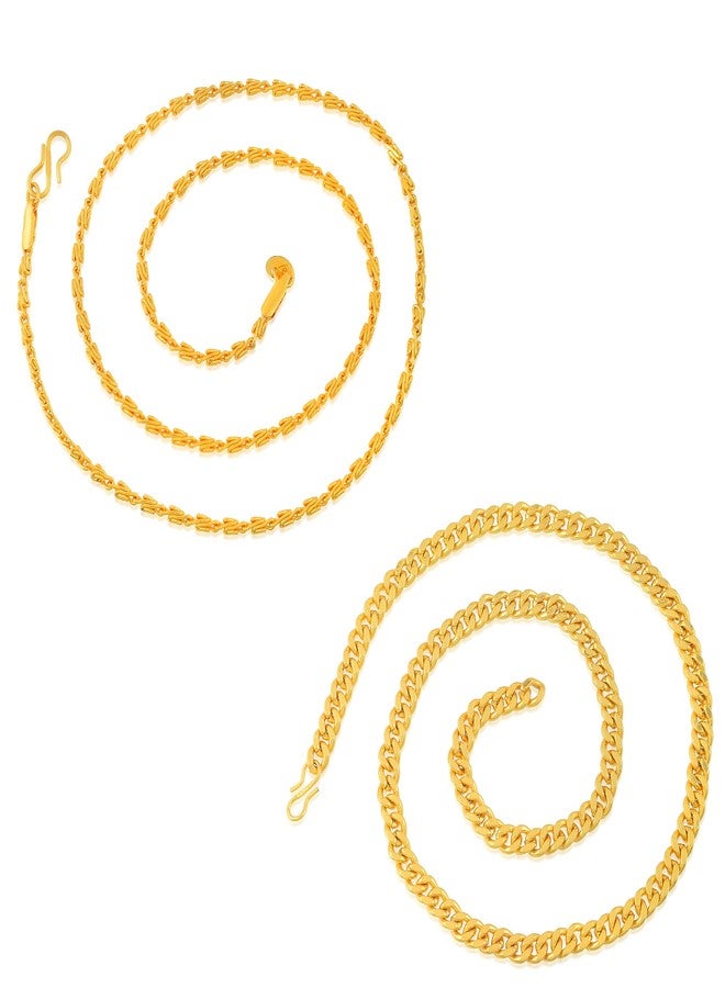 Superstore18 Brass 24KT Micron One Gram gold Chain Necklace for Men & Women | Wedding,Bridal & Engagement Jewelry(SST4585CMWR) - Image 1
