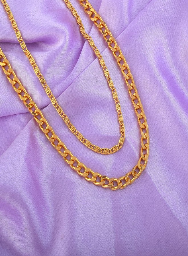 Superstore18 Brass 24KT Micron One Gram gold Chain Necklace for Men & Women | Wedding,Bridal & Engagement Jewelry(SST4585CMWR) - Image 5
