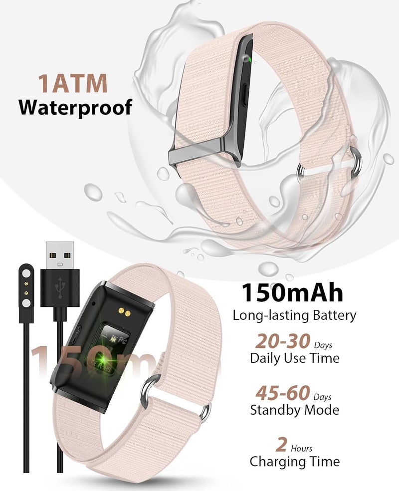 سوار ذكي ، فرقة تتبع النشاط واللياقة البدنية القابلة للارتداء ، تتبع النوم 24 ساعة ، معدل ضربات القلب المستمر طوال اليوم ، جهاد ضغط الدم HRV Monitor ، 120 + أوضاع الرياضة سوار ذكي مع 2 فرقة ، تطبيق مجاني - Image 5