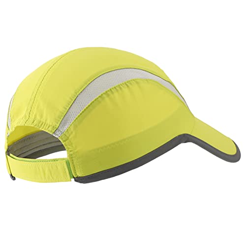 Connectyle Foldable Mesh Sun Cap Outdoor Sports Hat Breathable Sun Runner Cap with Reflective Trim Yellow Green - Image 5