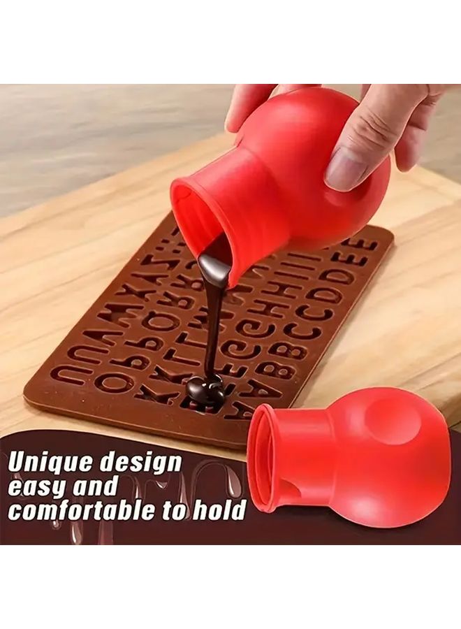 Red Commercial Grade Silicone Chocolate Melting Pot with Lid and Pouring Spout - Image 3