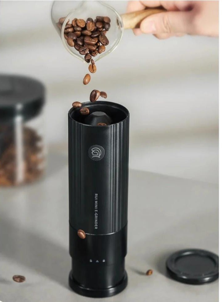 zeroHero Mini RUI Portable Coffee Grinder - Rechargeable, Compact, Lightweight, 18g Capacity, Durable Titanium Plated Stainless Steel, Precise Grinding for Espresso & Pour-Over - Black/White/Green - Image 1