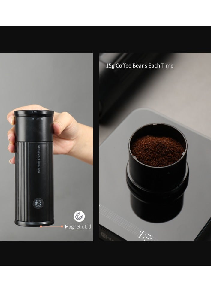 zeroHero Mini RUI Portable Coffee Grinder - Rechargeable, Compact, Lightweight, 18g Capacity, Durable Titanium Plated Stainless Steel, Precise Grinding for Espresso & Pour-Over - Black/White/Green - Image 4