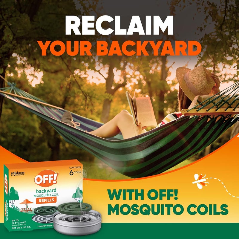SC Johnson OFF! Backyard Mosquito Repellent Coil Refills, Perfect for Outdoor Patios Country Fresh Scent, 6 Count - Image 2