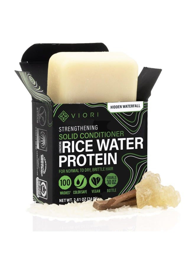 Viori Conditioner Bar - Handcrafted with Longsheng Rice Water & Natural Ingredients - Sulfate-free, Paraben-free, Cruelty-free, Phthalate-free, pH balanced 100% Vegan, Zero-Waste (Hidden Waterfall) - Image 1