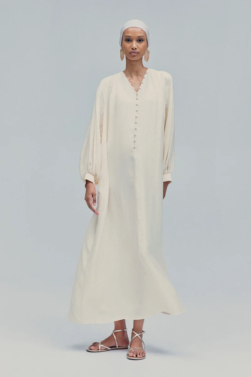 اتش اند ام فستان بأكمام بالون