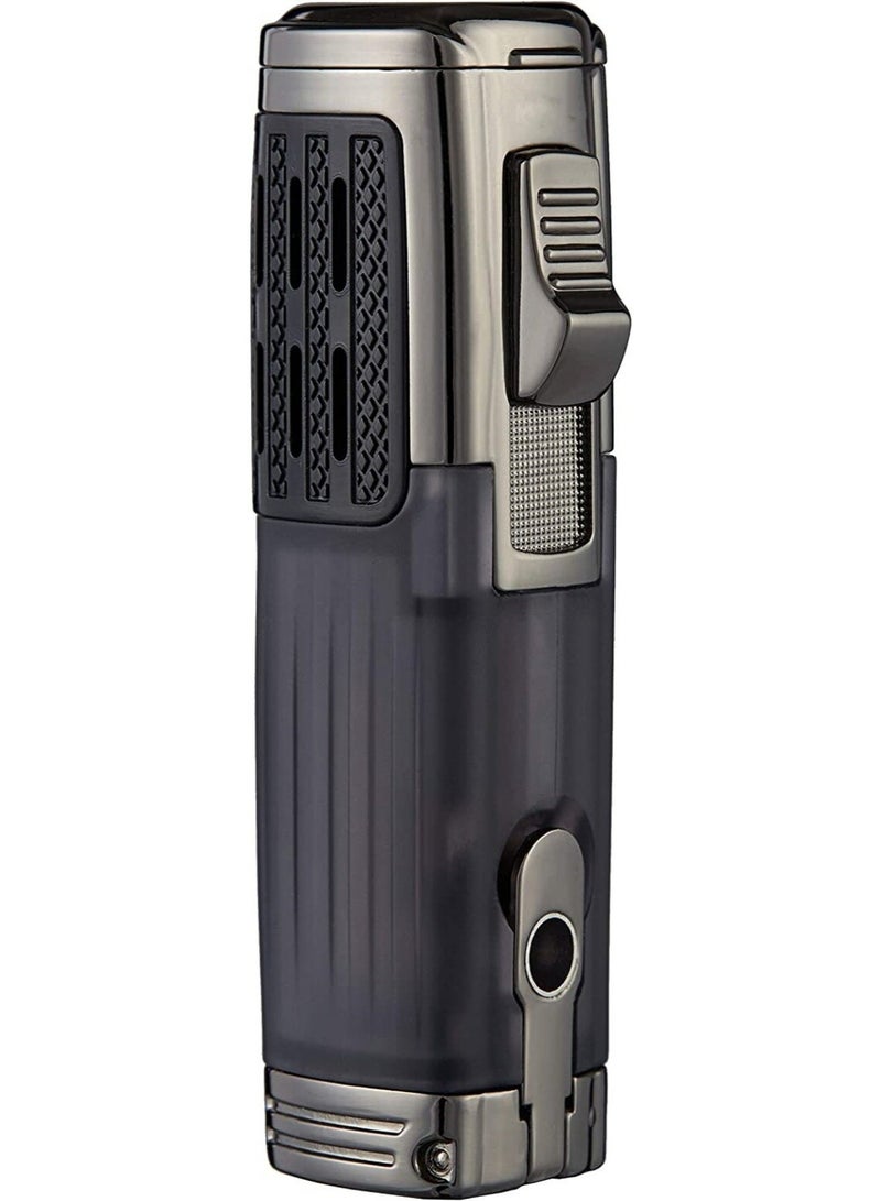 Honest Windproof Jet Lighter, Triple Jet 3 Flame, Compact Pocket Size, Refillable, Adjustable Flame Lighter For Outdoor, BBQ, Lighter for Cigar, Bukhoor, Oud (Without Gas) - Image 2