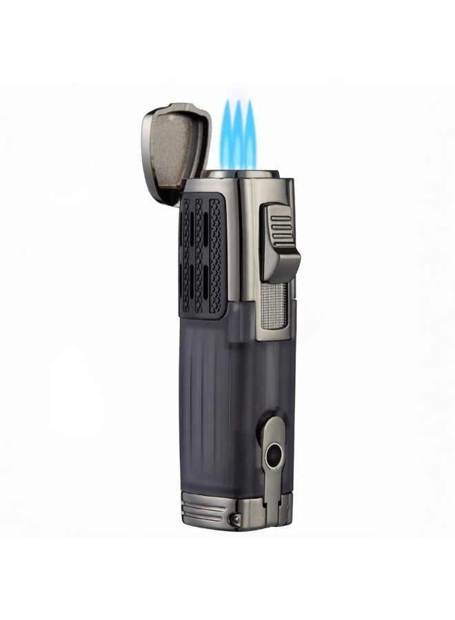Honest Windproof Jet Lighter, Triple Jet 3 Flame, Compact Pocket Size, Refillable, Adjustable Flame Lighter For Outdoor, BBQ, Lighter for Cigar, Bukhoor, Oud (Without Gas) - Image 1