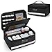 Damero Locking Pill Bottle Organizer with Inner Dividers Medicine Storage and Organizer Bag Combination Lock for Medicine Vitamins and Medical Supplies Black - Image 1
