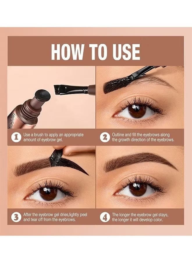PAGE VINE Peel-Off Brow Gel，Tattoo Brow, Tattoo Peel Off Eyebrow Gel Tint, Semi Permanent Tattoo Brow Peel Off Tint Gel, Easy Peel Off Tin, Last Up to 5 Days, Waterproof and Sweat Resistant #03 - Image 3