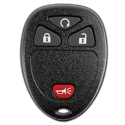 KeylessOption Key Fob Replacement for 2007 2008 2009 2010 2011 2012 2013 2014 2015 2016 2017 Buick Cadillac Chevrolet Chevy GMC Pontiac Saturn Remote, 4-Button 15913421, Locksmith Required 2011+ - Image 1
