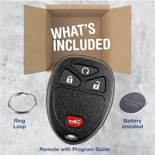 KeylessOption Key Fob Replacement for 2007 2008 2009 2010 2011 2012 2013 2014 2015 2016 2017 Buick Cadillac Chevrolet Chevy GMC Pontiac Saturn Remote, 4-Button 15913421, Locksmith Required 2011+ - Image 2