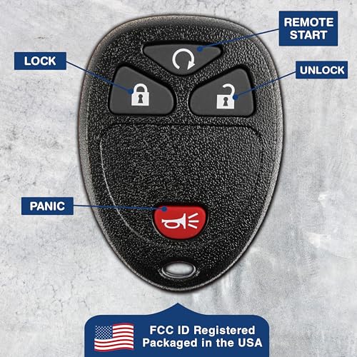 KeylessOption Key Fob Replacement for 2007 2008 2009 2010 2011 2012 2013 2014 2015 2016 2017 Buick Cadillac Chevrolet Chevy GMC Pontiac Saturn Remote, 4-Button 15913421, Locksmith Required 2011+ - Image 5
