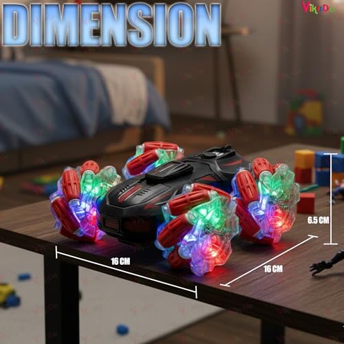 VikriDA 4WD RC Stunt Drift Car with Hand Gesture Sensor, 360° Rotating Remote Control Car, High-Speed Off-Road Crawler Racing Toy for Kids Boys Adults (Age 5+) - Multicolor - Image 3