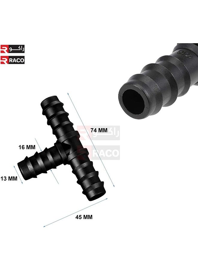 RACO RACO Tee Connector Drip Irrigation 16mm Plastic Pipe Tee Garden Hose Tube Connector Drip Irrigation Accessories Pack of 2  - Image 3