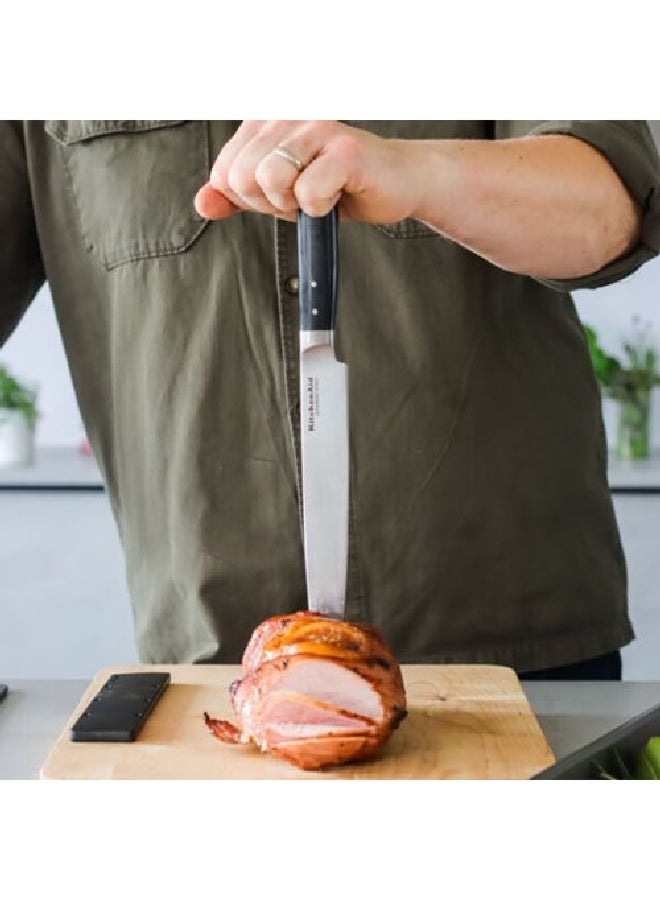 KitchenAid High-Carbon Japanese Steel Eastern Style Gourmet Meat Knife with Sheath Silver and Black 20 cm KOG8IGSSOHOBA - Image 3