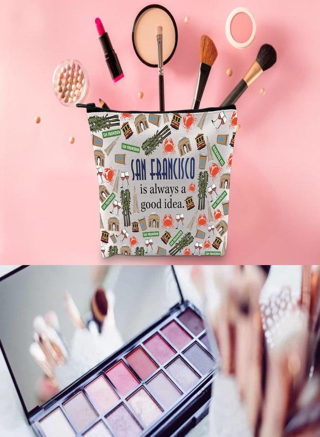 حقيبة مكياج بسحاب بتصميم أفق مدينة سان فرانسيسكو (سان فرانسيسكو) من WCGXKO - Image 3