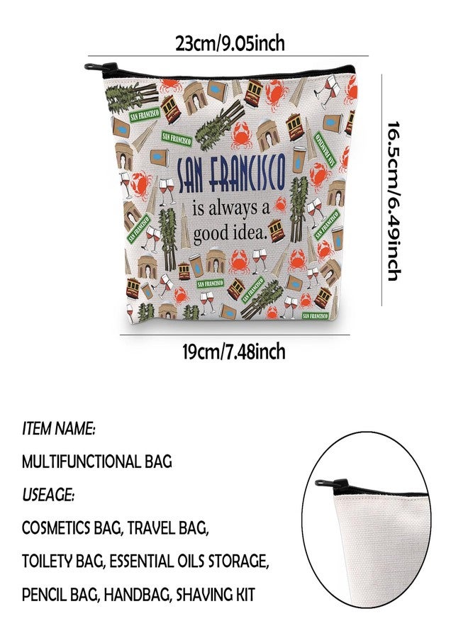 حقيبة مكياج بسحاب بتصميم أفق مدينة سان فرانسيسكو (سان فرانسيسكو) من WCGXKO - Image 2