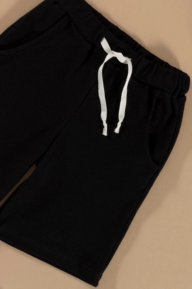 For You Kids Batik Washed Black Tshirt Shorts Set