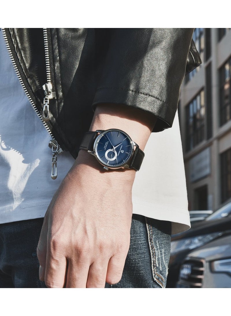 PAGANI DESIGN Mens Watch Waterproof Chronograph Date Watch for Men Leather Strap Quartz Movement Analog Watch Business Casual Gift for Men  - Image 3