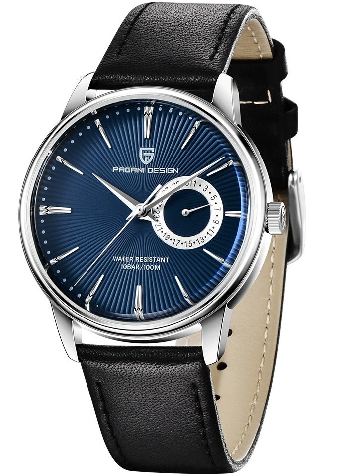 PAGANI DESIGN Mens Watch Waterproof Chronograph Date Watch for Men Leather Strap Quartz Movement Analog Watch Business Casual Gift for Men  - Image 2