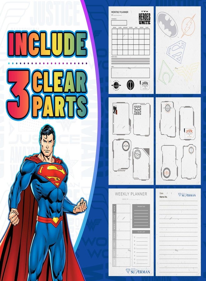 CoCube+ Superman Superhero Diary with Lock - Comic-Inspired PU Leather Notebook Journal with Lock 228 Pages - Superman Locked Diary Planner Organizer for Boys, Girls, Teens, Fans, School or Gift Use - Image 5