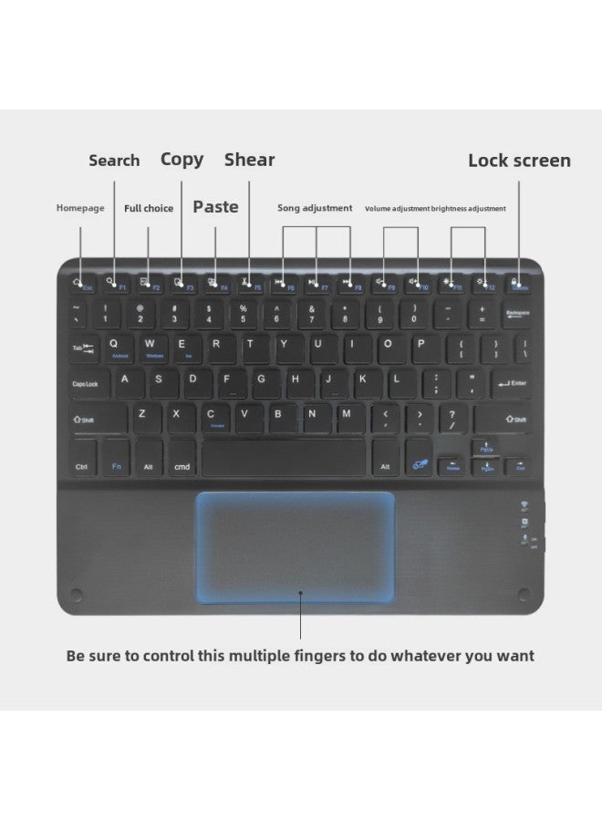 Touch Wireless Bluetooth Keyboard Magnetic Suction Control Suitable For Apple Huawei Mobile Phone IPad Tablet PC Charging Office-Color:10inch Full Color Series Touch Sky Blue-Product Type:Keyboard + Dual-mode Charging Mouse - Image 5