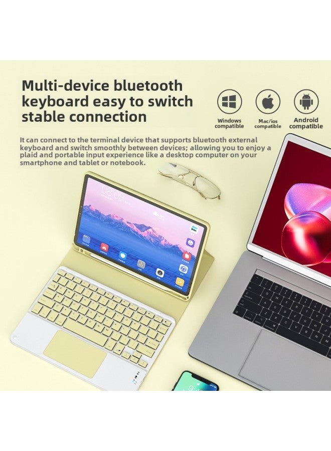 Touch Wireless Bluetooth Keyboard Magnetic Suction Control Suitable For Apple Huawei Mobile Phone IPad Tablet PC Charging Office-Color:10inch Full Color Series Touch Sky Blue-Product Type:Keyboard + Dual-mode Charging Mouse - Image 4