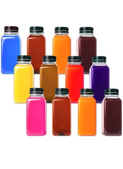 12 PCS 250ml Plastic Juice Bottles 8.4 oz Clear Plastic Bottles With Caps Milk Bottle Water Bottles For Kids Empty Bottle Zamzam Water Gym Water Bottle Reusable Plastic Juice Bottle Leak Proof