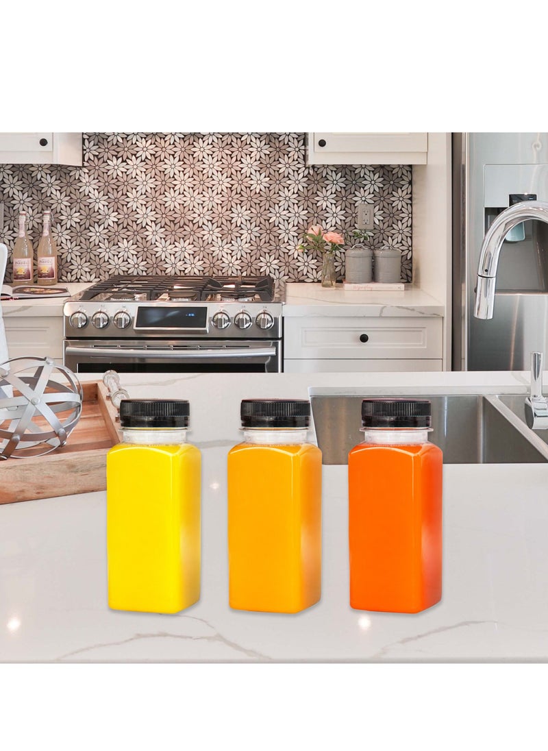 HYFY - 12 PCS 250ml Plastic Juice Bottles 8.4 oz Clear Plastic Bottles With Caps Milk Bottle Water Bottles For Kids Empty Bottle Zamzam Water Gym Water Bottle Reusable Plastic Juice Bottle Leak Proof - Image 1